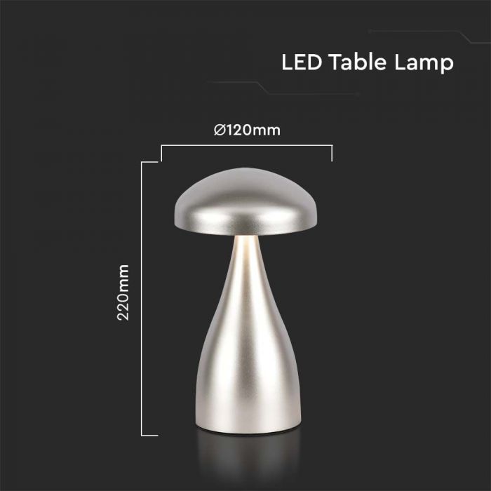 LED TABLE LAMP1800mAH BATTERY 1W 3IN1 55lm 120x220mm CHAMPAGNE GOLD TOUCH DIMMING