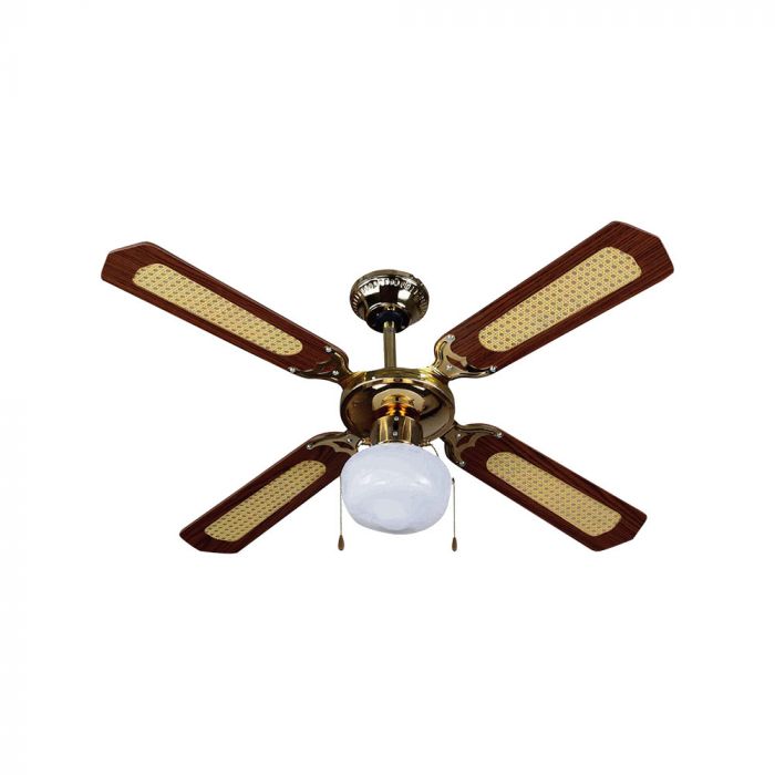 LED CEILING FAN WITH RF CONTROL/4 MDF DOUBLE COLOR BLADES/AC MOTOR 50W 1XE27 52"(107CM) 3 SPEED