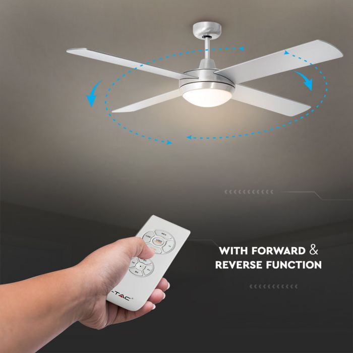 LED CEILING FAN WITH RF CONTROL/4 MDF BLADES/AC MOTOR 2XE27 52"(132CM) 3 SPEED