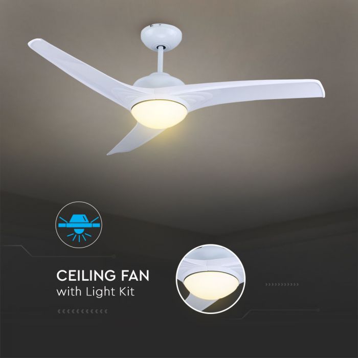 LED CEILING FAN WITH RF CONTROL/3 MDF BLADES/35W DC MOTOR 15W 1500lm 3in1 CCT 52"(132CM) 5 SPEED