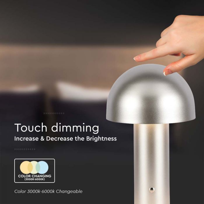 LED TABLE LAMP1800mAH BATTERY 3W 3IN1 200lm 150x250mm CHAMPAGNE GOLD TOUCH DIMMING