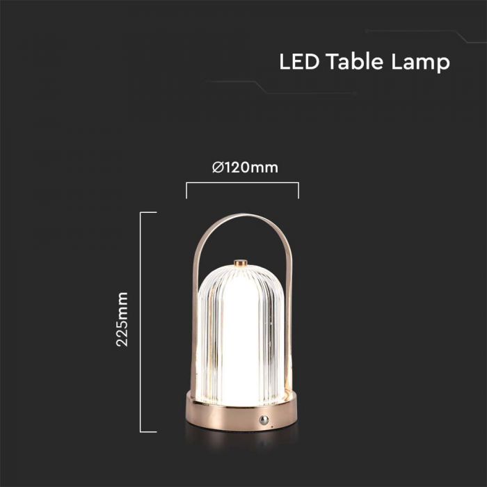 LED TABLE LAMP 1800mAH BATTERY 3IN1 55lm 120x225mm TOUCH DIMMING ANTIQUE BRONZE