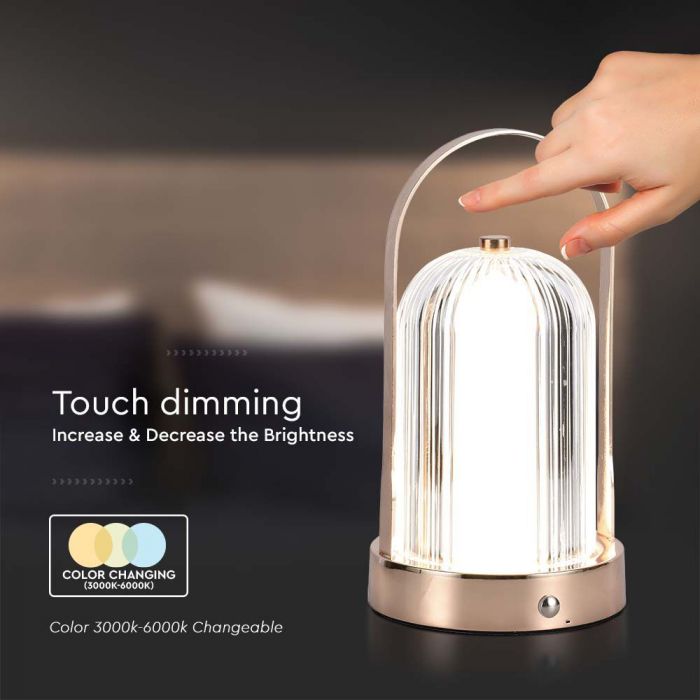 LED TABLE LAMP 1800mAH BATTERY 3IN1 55lm 120x225mm TOUCH DIMMING ANTIQUE BRONZE