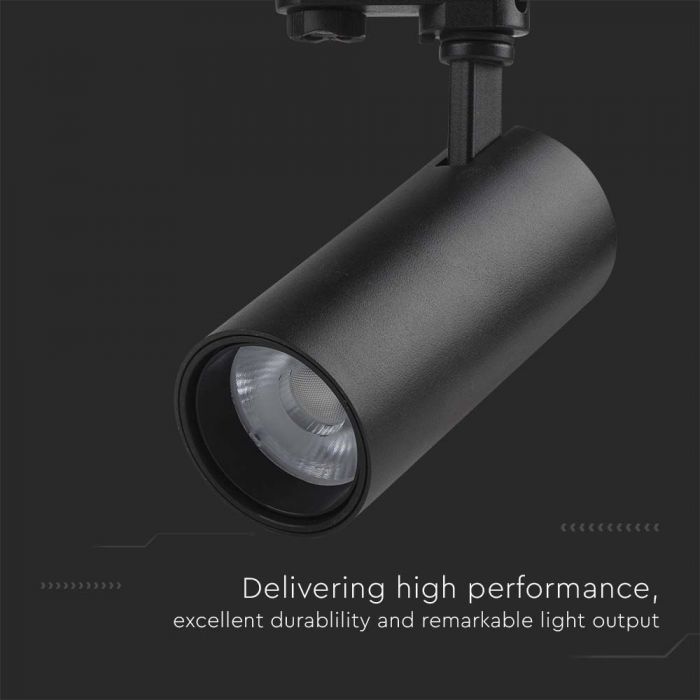 LED COB TRACKLIGHT 30W 3IN1 2900lm BLACK REFLECTOR BLACK BACK COVER BLACK BODY