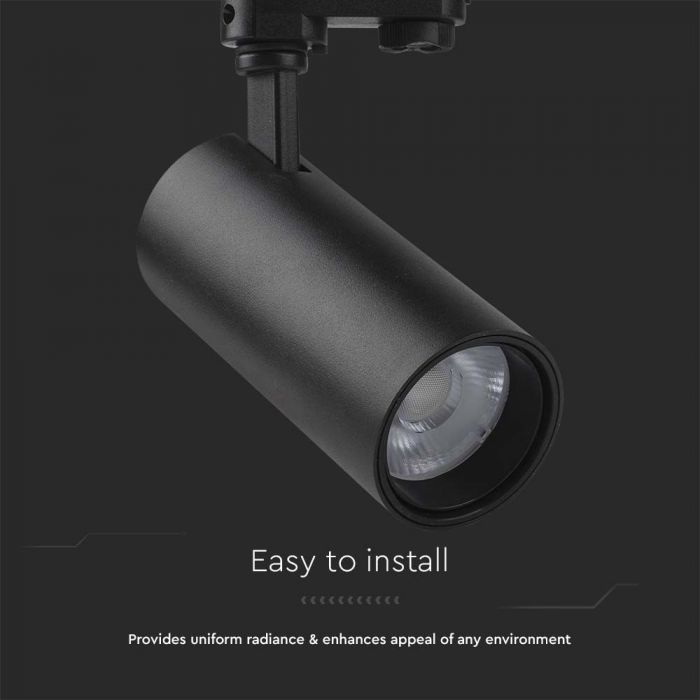 LED COB TRACKLIGHT 30W 3IN1 2900lm BLACK REFLECTOR BLACK BACK COVER BLACK BODY