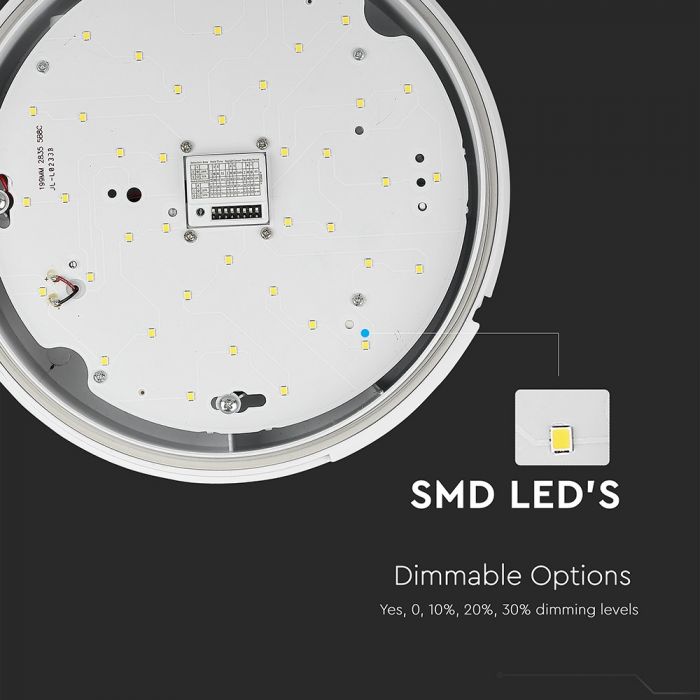 LED DOME WITH EMERGENCY BATTERY + SENSOR 15W 1400lm 120° 320X100 IP65 SAMSUNG CHIP