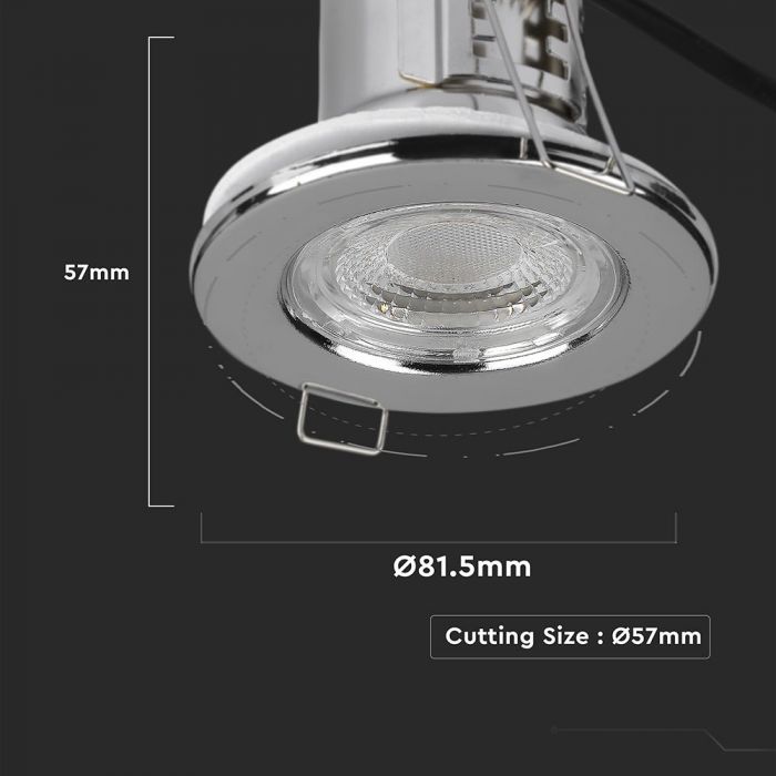 LED BRACKET FIRERATED CHROME 5W DL 500lm 70° 81.5 (57) SAMSUNG DIMMABLE IP65