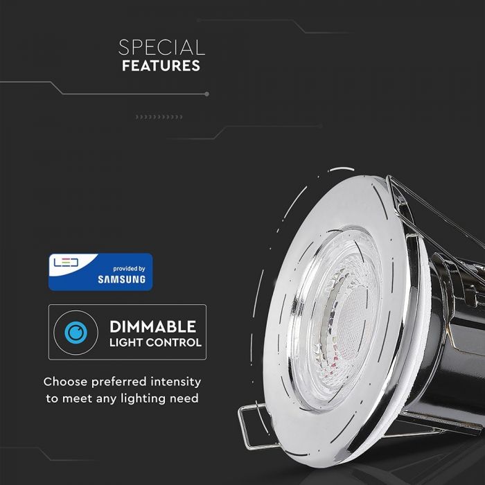 LED BRACKET FIRERATED CHROME 5W DL 500lm 70° 81.5 (57) SAMSUNG DIMMABLE IP65