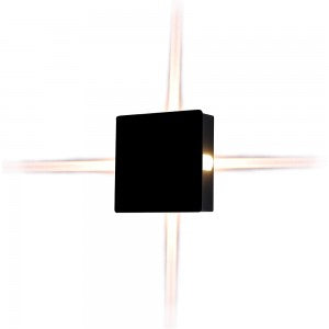 LED WALL LIGHT ALUMINIUM SQUARE 4W DL 440lm 360° 15X15X5 IP65 BLACK