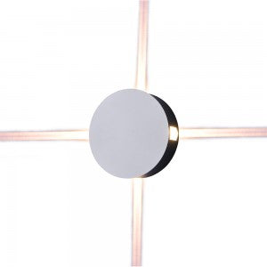 LED WALL LIGHT ALUMINIUM ROUND 4W DL 440lm 360° 15X5 IP65 WHITE