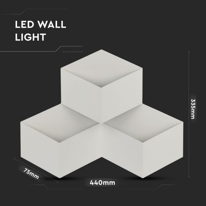 LED WALL LIGHT ALUMINIUM 9W DL 990lm 360° 44X33.5X7.5 WHITE