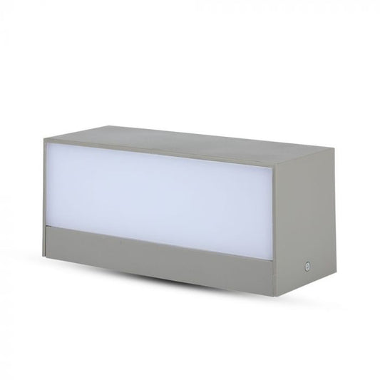 LED UP/DOWN WALL LIGHT GREY 12W WW 600lm 92° 230X100X90 IP65