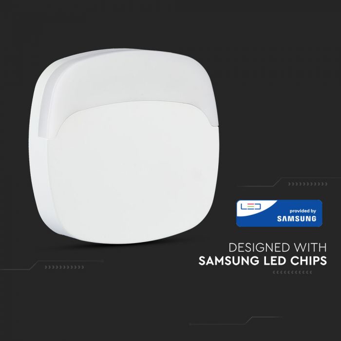 LED NIGHT LIGHT 0.5W WW 10lm 65X53.4 SQUARE WHITE SAMSUNG CHIP