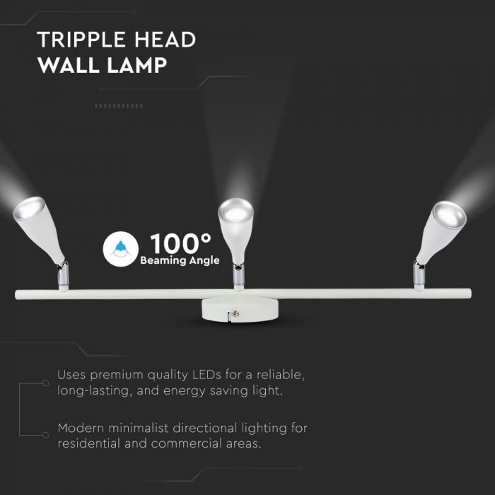 LED WALL LIGHT WHITE 13.5W DL 1080lm 100° 600X100X94 PLASTIC+METAL