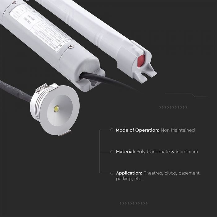 LED EMERGENCY DOWNLIGHT 3W 140lm 38.5X22X25