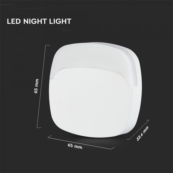 LED NIGHT LIGHT 0.5W DL 10lm 65X53.4 SQUARE WHITE SAMSUNG CHIP