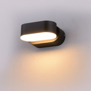 LED WALL LIGHT ALUMINIUM 6W DL 660lm 350° 110X54X96.5 BLACK IP65