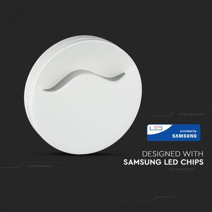 LED NIGHT LIGHT 0.5W WW 10lm 60X54.5 ROUND WHITE SAMSUNG CHIP