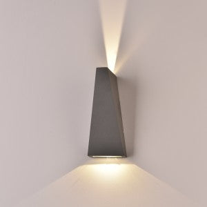 LED WALL LIGHT ALUMINIUM 6W WW 660lm 120° 90X200X90 GREY IP65