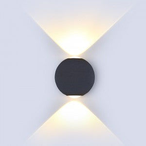 LED WALL LIGHT ALUMINIUM 6W WW 660lm 90° 112 BLACK IP65