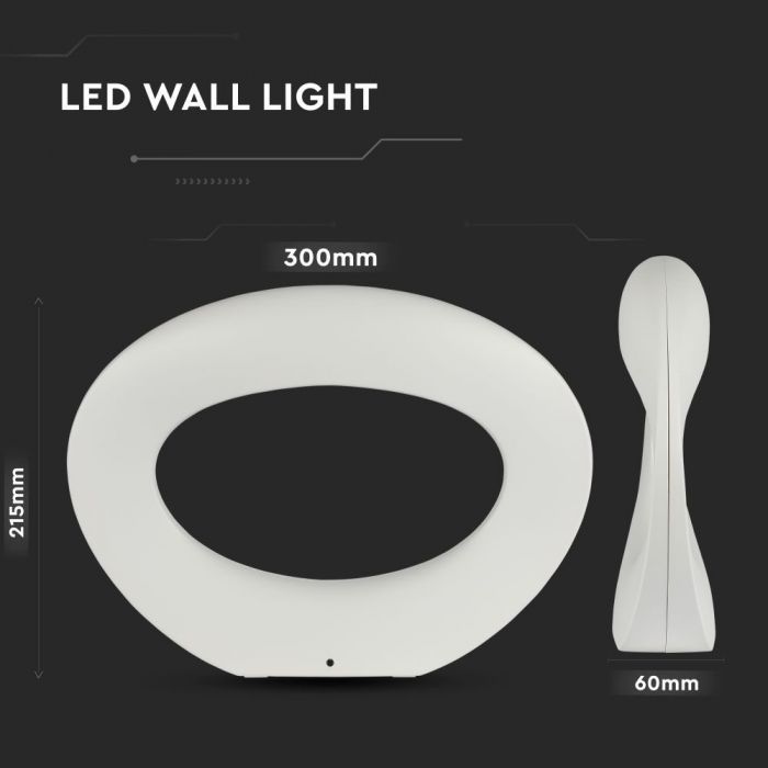 LED WALL LIGHT ALUMINIUM 10W WW 1100lm 360° 300X215X60 WHITE IP65