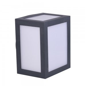 LED WALL LIGHT PC 12W WW 1250lm 170° 130X160X108 GREY IP65