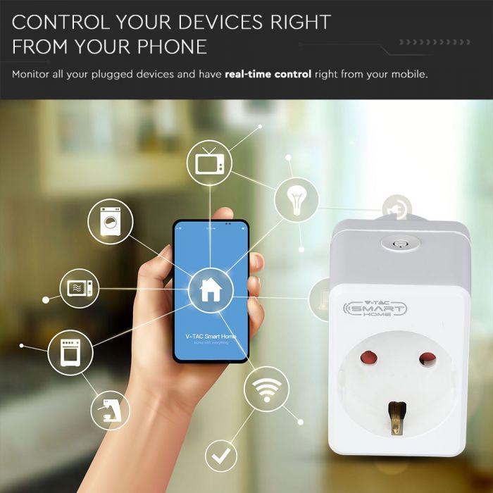 WIFI MINI PLUG WITH USB COMAPATIBLE WITH Amazon Aleza & Google Home 2200W 10A