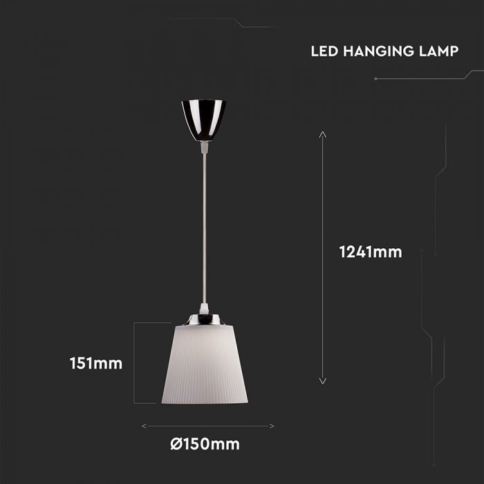 LED PENDANT LAMP WHITE 7W 360lm 90° PC + METAL