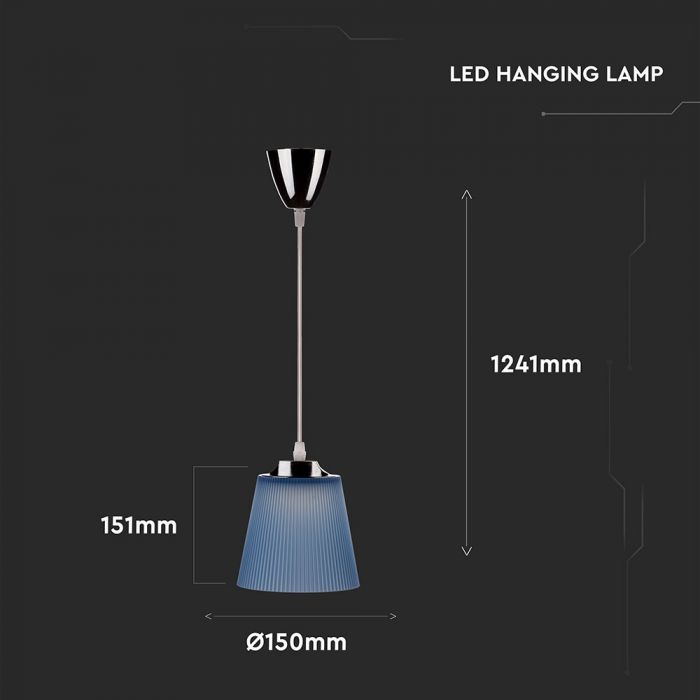 LED PENDANT LAMP BLUE 7W 360lm 90° PC + METAL