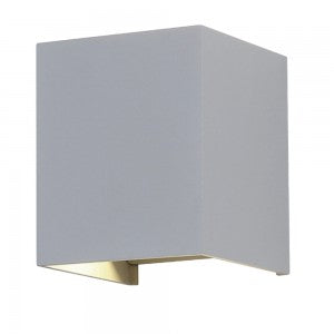 LED WALL LIGHT ALUMINIUM SQUARE 11W WW 1360Lm 120° 10X10X10 GREY IP65