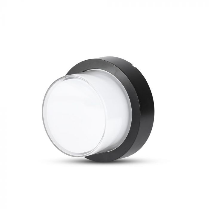 LED WALL LIGHT ROUND 12W DL 1200lm 128° 169X100 PC BLACK IP65