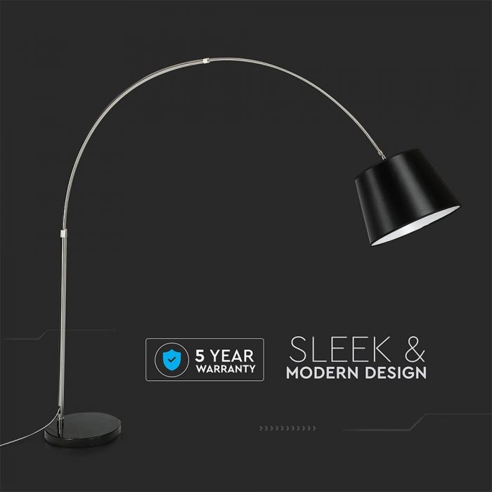 LED E27 FLOOR LAMP WITH MARPLE BASE 192X196 BLACK