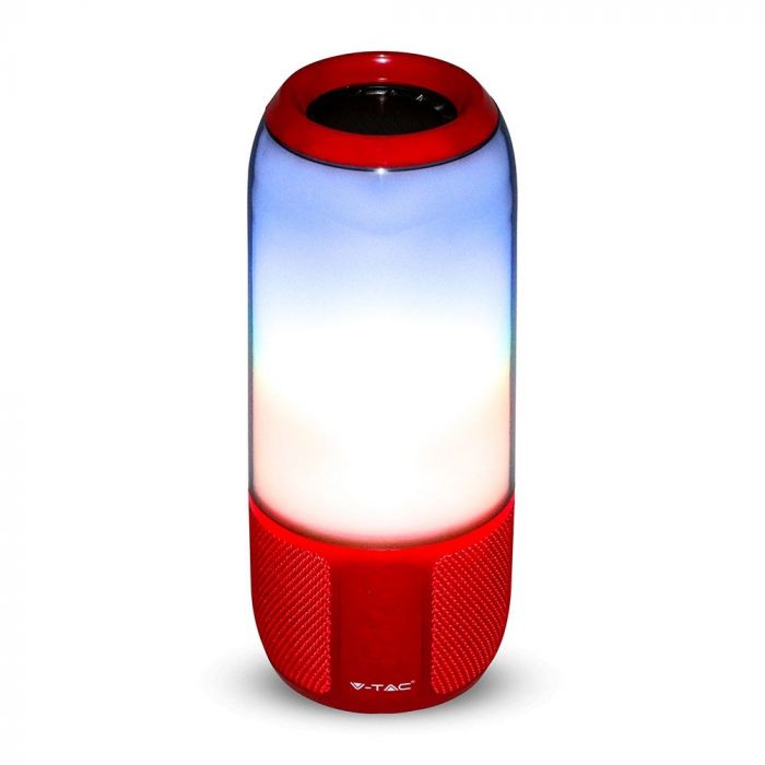 LED LIGHT BLUETOOTH SPEAKER RGB 2*3W WITH USB & TF CARD SLOT RED