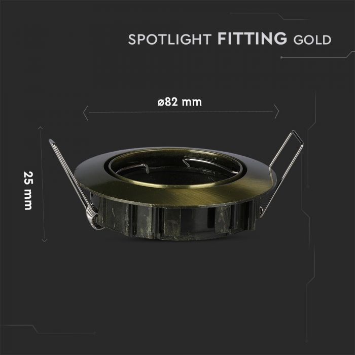 LED BRACKET GU10 ROUND ZINC ALLOY Movable GOLD 82X25 (74)