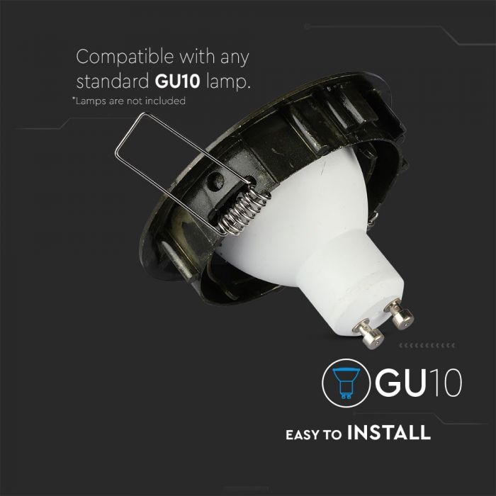 LED BRACKET GU10 ROUND ZINC ALLOY Movable GOLD 82X25 (74)