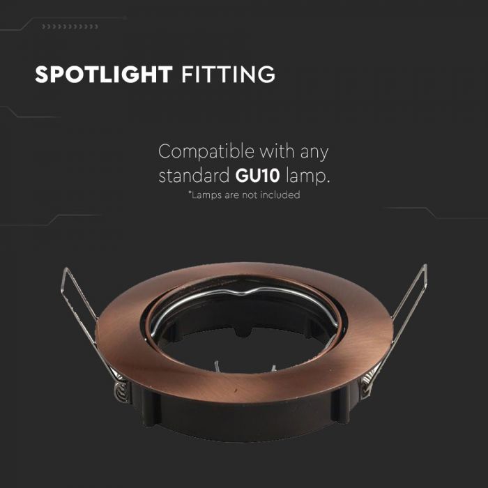 LED BRACKET GU10 ROUND ZINC ALLOY MovableBRONZE 82X25 (74)