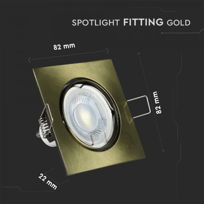 LED BRACKET GU10 SQUARE ZINC ALLOY Movable GOLD 82X22 (74)