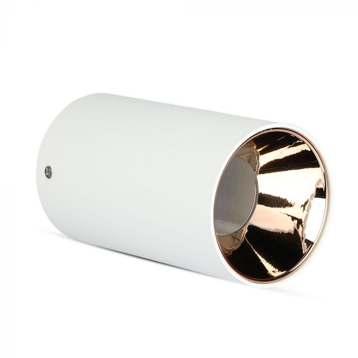 LED SURFACE GU10 FITTING ALUMINIUM ROUND 80X140 WHITE+ROSE GOLD