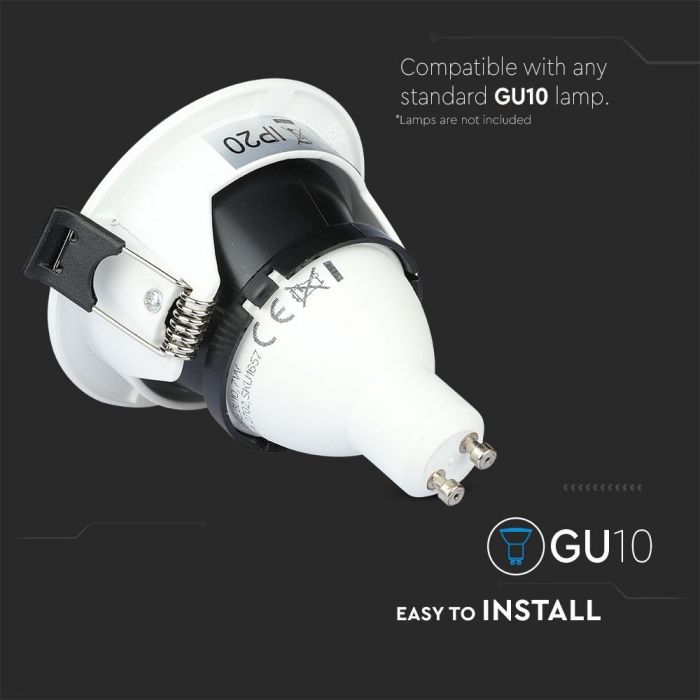 LED BRACKET GU10 SQUARE WHITE/BLACK ALUMINIUM+PC 83X41 (75)