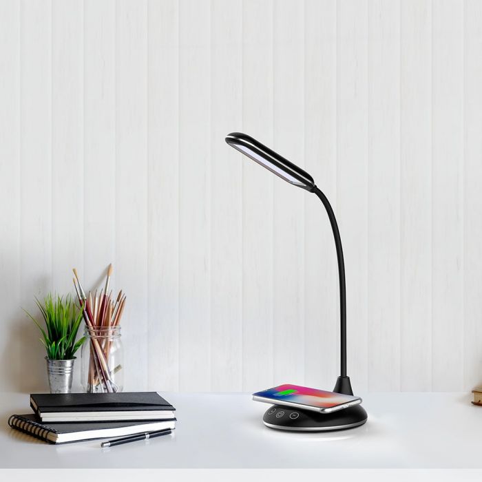 LED TABLE LAMP WITH WIRELESS CHARGER 9W 405lm 3in1 142x124x476 BLACK