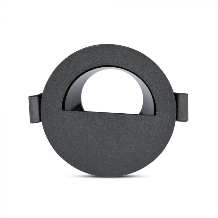 LED BRACKET GU10 HALF CIRCLE BLACK/BLACK ALUMINIUM+PC 83X41 (75)