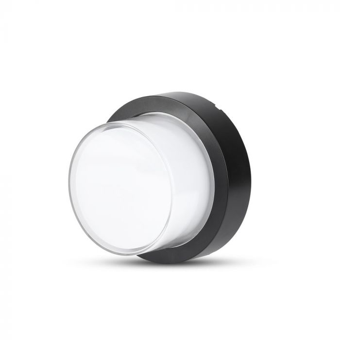 LED WALL LIGHT ROUND 7W WW 550lm 128° 133X67 PC BLACK IP65