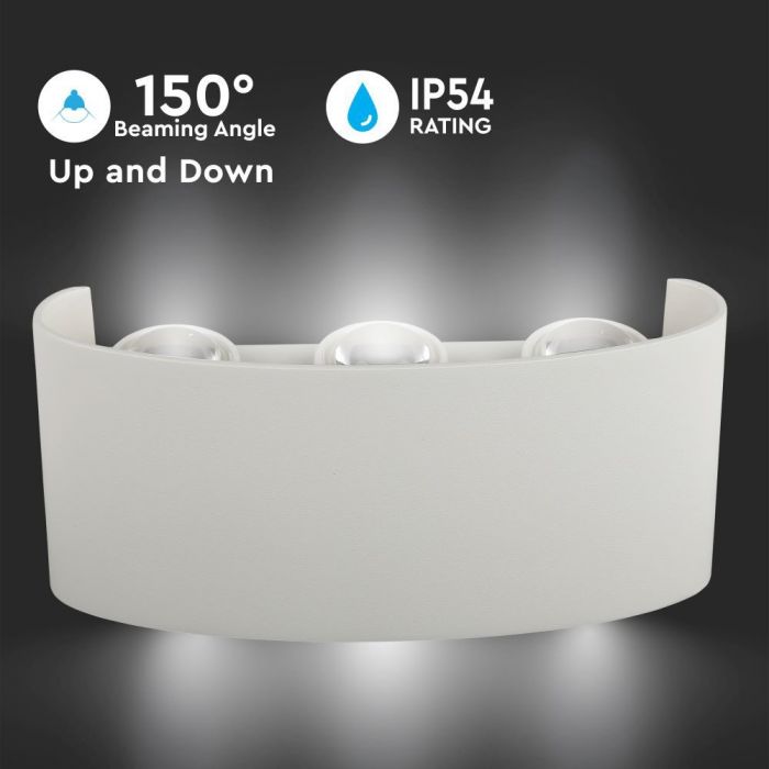 LED WALL LIGHT ALUMINIUM 5W WW 630Lm 150° 170X40X80 SAND WHITE IP65