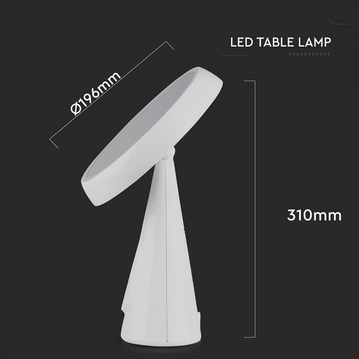 LED RECHARGEABLE MIRROR LIGHT 5W WW 200lm STEPLESS DIMMING