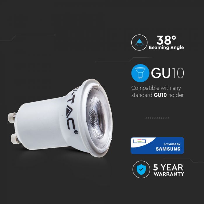 LED GU10 LAMP (MR11) 2W CW 180lm 38° 35X50 SMD PLASTIC