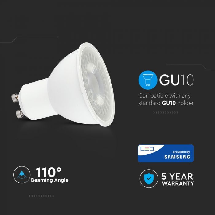 LED GU10 LAMP 7.5W WW 610lm 110° 50X55 WITH SAMSUNG CHIP