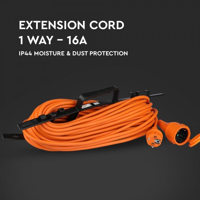 EXTENSION CABLE (3G1.5MMX30M) 1 WAY 16A IP44 ORANGE & BLACK