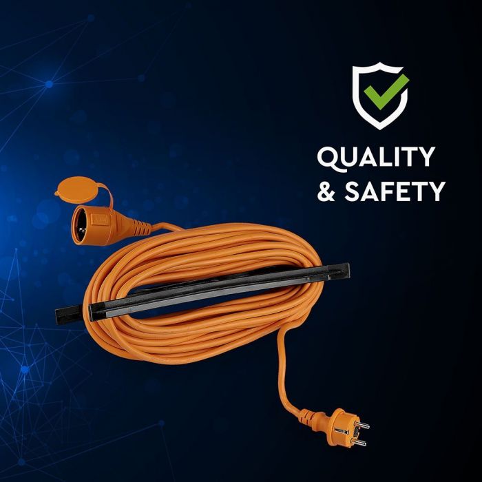 EXTENSION CABLE (3G1.5MMX15M) 1 WAY 16A IP44 ORANGE & BLACK