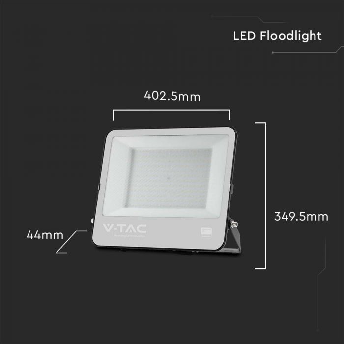 LED FLOOD LIGHT 200W CW 22960lm BLACK BODY GREY GLASS SAMSUNG CHIP IP65