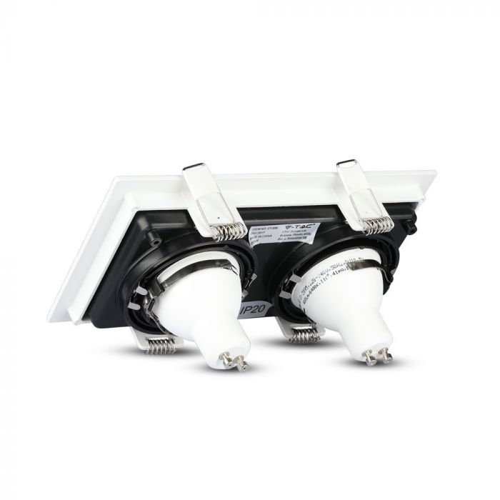 LED BRACKET TWIN 2XGU10 SQUARE Movable WHITE+BLACK 185X100 (175X85)